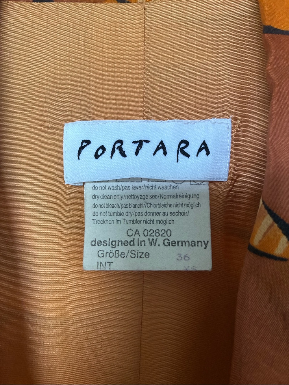 Women's Rust Patterned Single-Button Blazer - Picture 4 of 4